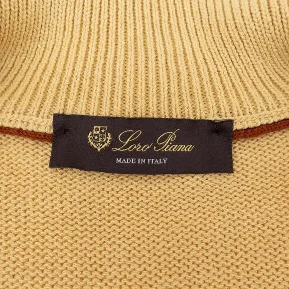 NWOT Loro Piana Mezzocollo Sweater Men's 48 (Medium) Gold - Picture 4 of 12